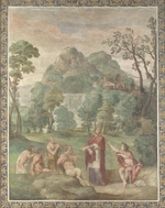 Domenichino - Das Urteil des Midas (Fresko aus Villa Aldobrandini)