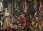 Beuckelaer, Joachim - Die vier Elemente: Feuer. Eine Küchenszene mit Jesus bei Martha und Maria im Hintergrund