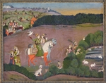 Mir Kalan Khan - Baz Bahadur und Rupmati bei der Falkenjagd