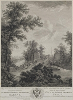 Telegin, Iwan Dmitriewitsch - Blick auf den Connetable-Platz von der Steinbrücke im Schlossparks von Gattschina