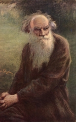 Styka, Jan - Porträt von Schriftsteller Graf Lew Nikolajewitsch Tolstoi (1828-1910)