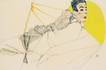 Schiele, Egon - Liegender Knabe (Erich Lederer)