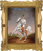 König, Lilly - Porträt von Kaiser Franz Joseph I. von Österreich zu Pferd