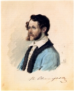 Bestuschew, Nikolai Alexandrowitsch - Porträt von Dekabrist Pjotr Swistunow (1803-1889)