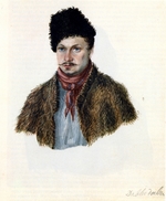 Bestuschew, Nikolai Alexandrowitsch - Porträt von Dekabrist Wassili Dawydow (1793-1855)