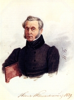 Bestuschew, Nikolai Alexandrowitsch - Porträt von Dekabrist Iwan Powalo-Schweikowski (1787-1845)