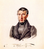 Bestuschew, Nikolai Alexandrowitsch - Porträt von Dekabrist Fürst Sergei Petrowitsch Trubezkoi (1790-1860)