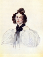 Bestuschew, Nikolai Alexandrowitsch - Porträt von Camilla Petrowna Iwaschewa, geb. Le Dantieau (1808-1839)