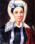 Bestuschew, Nikolai Alexandrowitsch - Porträt von Maria Kasimirowna Juschnewskaja, geb. Krulikowskaja (1790-1863)