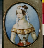 Unbekannter Künstler - Porträt von Balletttänzerin Warwara Wolkowa (1816-1898)