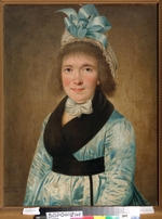 Unbekannter Künstler - Bildnis einer Frau im blauen Kleid