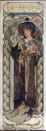 Mucha, Alfons Marie - Plakat für das Theaterstück La Tosca von Victorien Sardou