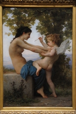 Bouguereau, William-Adolphe - Eine junge Frau verteidigt sich vor Eros