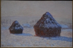 Monet, Claude - Die Getreideschober, Schneeeffekt, Morgen