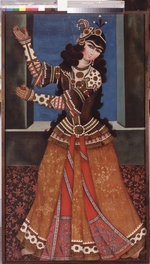Iranischer Meister - Tanzendes Mädchen mit Kastagnetten