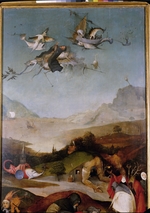 Bosch, Hieronymus - Die Versuchung des heiligen Antonius (Triptycon, Detail der linken Flügel)