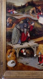 Bosch, Hieronymus - Die Versuchung des heiligen Antonius (Triptychon, Detail der linken Flügel)