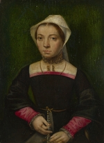 Hemessen, Catharina, van - Porträt einer Frau mit Rosenkranz