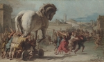Tiepolo, Giandomenico - Die Prozession des Trojanischen Pferdes nach Troja