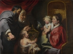 Jordaens, Jacob - Madonna und Kind mit dem Johannesknaben und heiligen Elisabeth und Zacharias