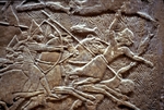 Assyrische Kunst - Assurbanipal in der Schlacht am Ulaja-Fluss