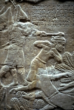 Assyrische Kunst - Assurbanipal in der Schlacht am Ulaja-Fluss