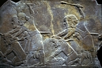 Assyrische Kunst - Assurbanipal in der Schlacht am Ulaja-Fluss