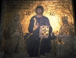 Byzantinischer Meister - Christus Pantokrator zwischen Kaiser Konstantin IX. Monomachos und Kaiserin Zoe von Byzanz
