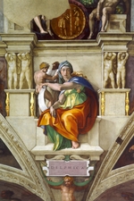 Buonarroti, Michelangelo - Die Delphische Sibylle (Deckenfresko zur Schöpfungsgeschichte in der Sixtinischen Kapelle)