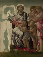 Buonarroti, Michelangelo - Maria mit dem Kinde, dem Johannesknaben und vier Engeln (Die Madonna Manchester)
