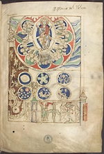 Unbekannter Künstler - Miniatur Initium creaturae dei aus Liber Scivias von Hildegard von Bingen