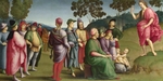 Raffael (Raffaello Sanzio da Urbino) - Die Predigt von Johannes dem Täufer (Ansidei Altarbild, San Fiorenzo, Perugia)