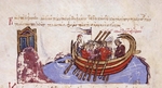 Unbekannter KÃ¼nstler - Thomas der Slawe sucht Zuflucht bei den Arabern (Miniatur aus der Madrider Bilderhandschrift des Skylitzes)