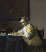 Vermeer, Jan (Johannes) - Briefschreiberin in Gelb