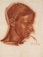 Jakowlew, Alexander Jewgenjewitsch - Porträt von Maler Wassili Iwanowitsch Schuchaew (1887-1973)
