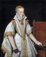 González y Serrano, Bartolomé - Porträt von Anna von Österreich, Königin von Spanien (1549-1580)
