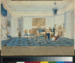 Barberi, Michelangelo - Das Salon Interieur im Hause von Sinaida Wolkonskaja in Moskau