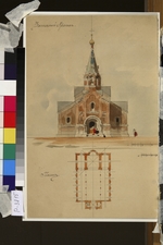 Benois, Leon (Leonti Nikolajewitsch) - Projekt von der Georgskathedrale in Gus-Chrustalny