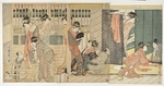 Utamaro, Kitagawa - Morgenstimmung in einem Freudenhaus am Fluss
