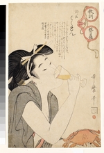 Utamaro, Kitagawa - Gewöhnlich als leichtes Mädchen bezeichnet. Durch die moralisierende Brille der Eltern gesehen