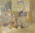 Vuillard, Édouard - Madame Vuillard mit Näharbeit