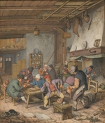 Ostade, Adriaen Jansz, van - Bauern trinken, rauchen und spielen Backgam in einer Gaststätte