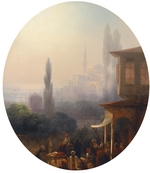 Aiwasowski, Iwan Konstantinowitsch - Marktszene in Konstantinopel mit der Hagia Sophia im Hintergrund