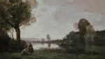 Corot, Jean-Baptiste Camille - Seinelandschaft bei Chatou