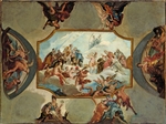 Bellucci, Antonio - Huldigung an den Kurfürsten Johann Wilhelm von der Pfalz. Entwurf für eine Deckenmalerei auf Schloss Bensberg