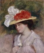 Renoir, Pierre Auguste - Frau mit Blumenhut