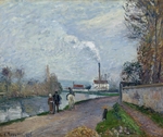 Pissarro, Camille - Grauer Tag an den Ufern der Oise bei Pontoise