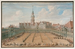 Fritzsche, C. H. - Aufzug der Wagen und Reiter zum Damenringrennen am 6. Juni 1709 in Dresden