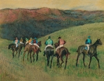 Degas, Edgar - Rennpferde in einer Landschaft