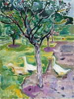 Munch, Edvard - Gänse in einem Obstgarten